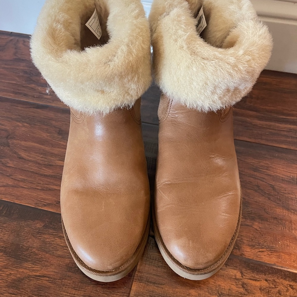NBW UGG Tan Winter Boots with Sheepskin Lining